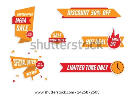 A set of discount banners and sale tags, a banner with special offers, sale stickers, vector elements for web design.