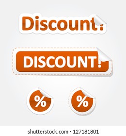Set of Discount Bent Stickers and Labels