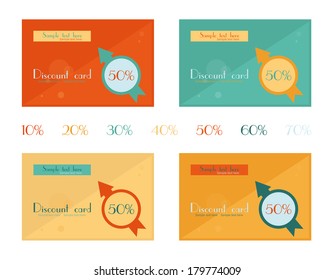 Set of discount cards. Flat design.