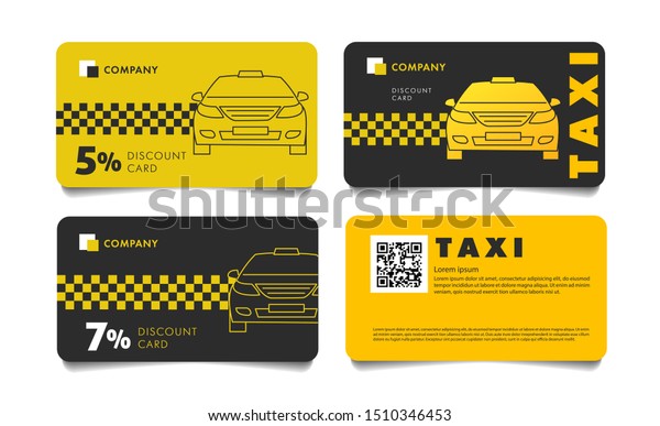 Set of
discount cards templates for taxi
service