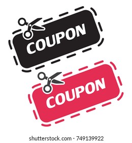 Set of discount coupon icons on a white background. Vector illustration