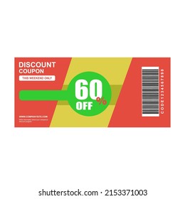 Set of discount coupons. 60% off offer Templates. Premium special price coupons and best promo retail price vouchers.