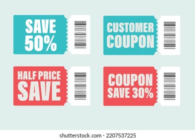 Set of discount coupons. Sale