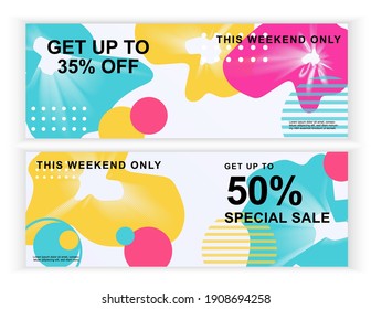 Set of discount flyers. Banner, postcards, posters. Abstract background. Vector illustration