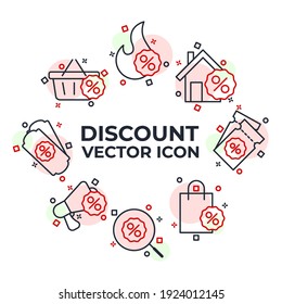 Icono de Juego de Descuento. Plantilla de símbolo de paquete de descuento para el logotipo de colección de diseño gráfico y web ilustración vectorial
