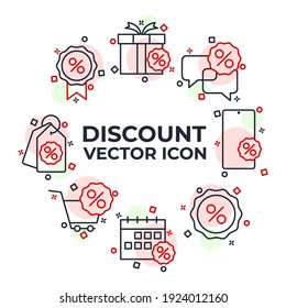 Symbol für den Rabatt festlegen. Discount Pack-Symbol-Vorlage für Grafik- und Web-Design-Kollektion Logo, Vektorgrafik