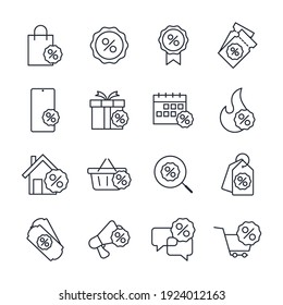 Set of Discount icon. Discount pack symbol template for graphic and web design collection logo vector illustration