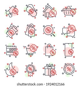 Set of Discount icon. Discount pack symbol template for graphic and web design collection logo vector illustration