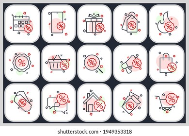 Set of Discount icon. Discount pack symbol template for graphic and web design collection logo vector illustration