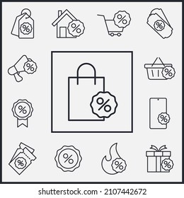 Set of Discount icon. Discount pack symbol template for graphic and web design collection logo vector illustration
