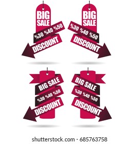 Set Of Discount Icons Isolated On White Background