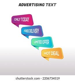 Set discount label with advertising text