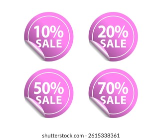 Set of discount label for promotional related to marketing and sales. Stylish labels design for design elements, website or print projects.