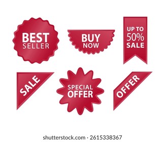 Set of discount label for promotional related to marketing and sales. Stylish labels design for design elements, website or print projects.