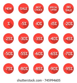 Set of discount labels