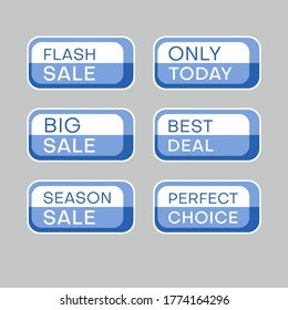 Set of discount labels to attract customers' attention. Timeless easy-to-read design. Also suitable for web page ads, tags, discount offer price labels, badges, coupons, flyers etc.