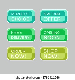 Set of discount labels to attract customers' attention. Timeless easy-to-read design. Also suitable for web page ads, tags, discount offer price labels, badges, coupons, flyers etc.