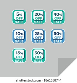 Set of discount labels to attract customers' attention. Timeless easy-to-read design. Also suitable for web page ads, tags, discount offer price labels, badges, coupons, flyers etc.