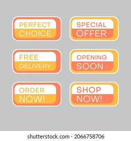Set von Rabattmarken, um die Aufmerksamkeit der Kunden zu gewinnen. Zeitloses, leicht lesbares Design. Auch geeignet für Webseiten-Anzeigen, Tags, Rabatt bieten Preisschilder, Badges, Coupons, Flyer etc.