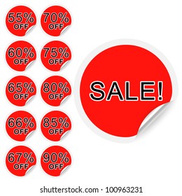 Set of discount labels. Part two.