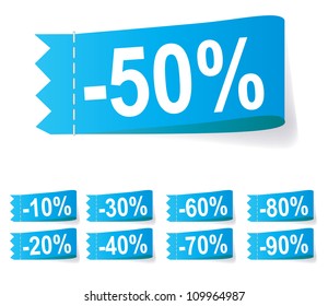 Set of discount labels. Vector illustration.