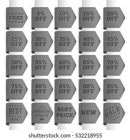 Set of discount labels. Vector discount tags collection.