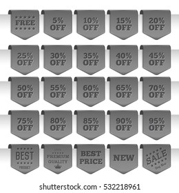 Set of discount labels. Vector discount tags collection.
