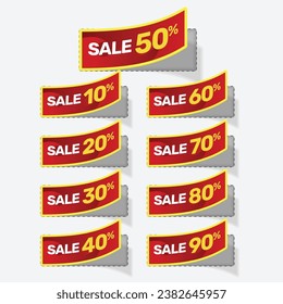 Set of discount offer price label, sale promo marketing	
