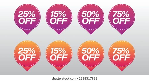set of discount offer sticker label
