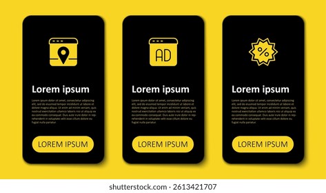 Set Discount percent tag, Advertising and Infographic of city map. Business infographic template. Vector