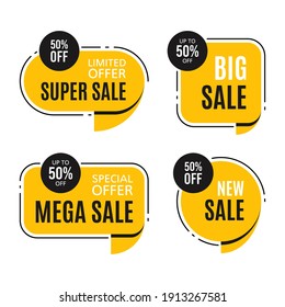 Set of Discount price badges. Sale stickers isolated on white background. Promotion coupon templates