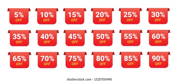 Set of Discount Price Tag Vector Design