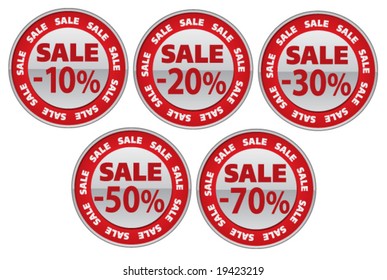 conjunto de botões da loja de descontos. vetor