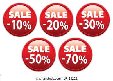 set of discount shop buttons. vector