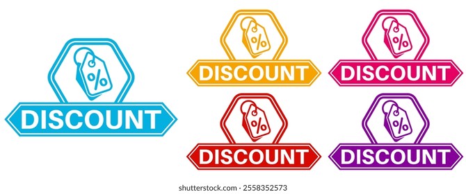 set discount sign label. Best price symbol special deal promotion template design vector illustration