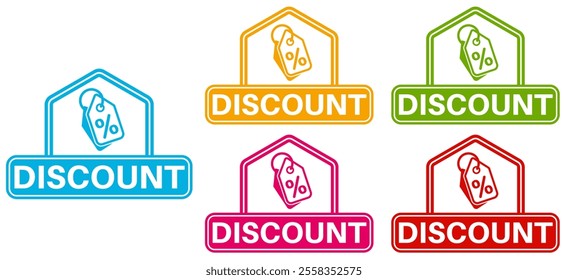 set discount sign label. Best price symbol special deal promotion template design vector illustration