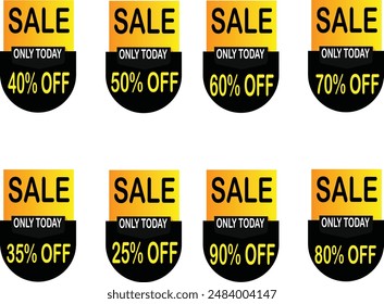 Set Of Discount And Special Offer Tag  Label Vector Illustration 