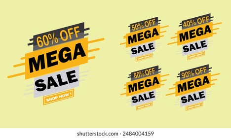 Conjunto De Ilustración vectorial De Etiquetas De Descuento Y Oferta Especial 