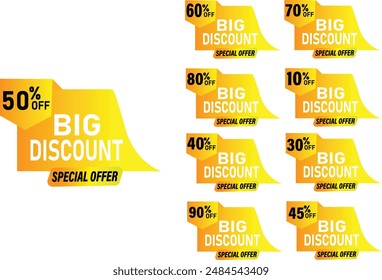 Set Discount And Special Offer Tag Vector Illustration 