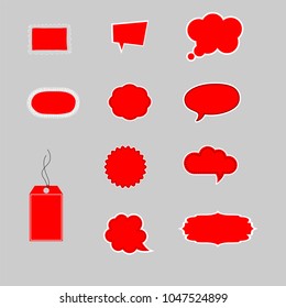 Set of discount speech bubble sale. Vector discount tags collection with sale red tags.
