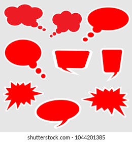 Set of discount speech bubble. Vector discount tags collection with red tags.