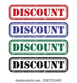 Set of Discount stamp symbol, label sticker sign button, text banner vector illustration .