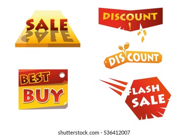 set of discount stickers