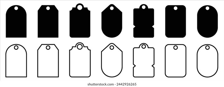 Set of discount tag icon symbol. Vector Illustration.