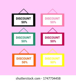 Juego de etiquetas de descuento. gran venta, oferta especial,El estilo de ilustración vectorial es un símbolo icónico plano, Diseñado para sitios web e interfaces de software