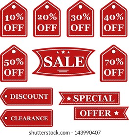 Set of discount tags and sale labels