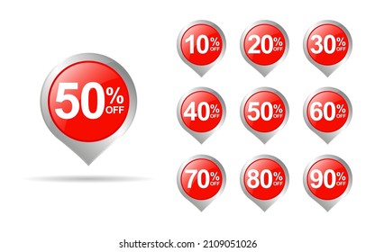 Set of discount tags and sale stickers