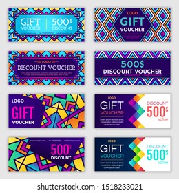 Set of discount voucher design. Vector illustration