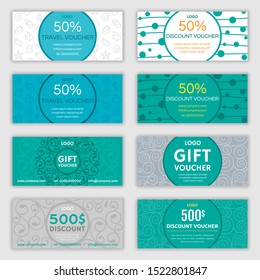 Set of discount voucher design. Vector illustration
