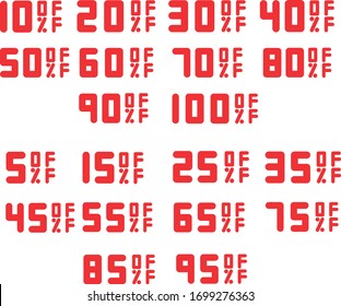 set of discounts (20 items from 5% to 100%)